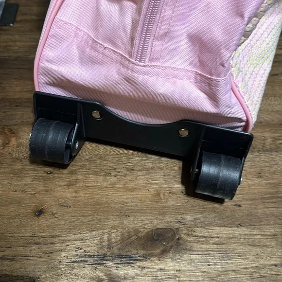 love2design pink unicorn sequin zipper travel luggage kids bag rolling suitcase - Picture 5 of 10